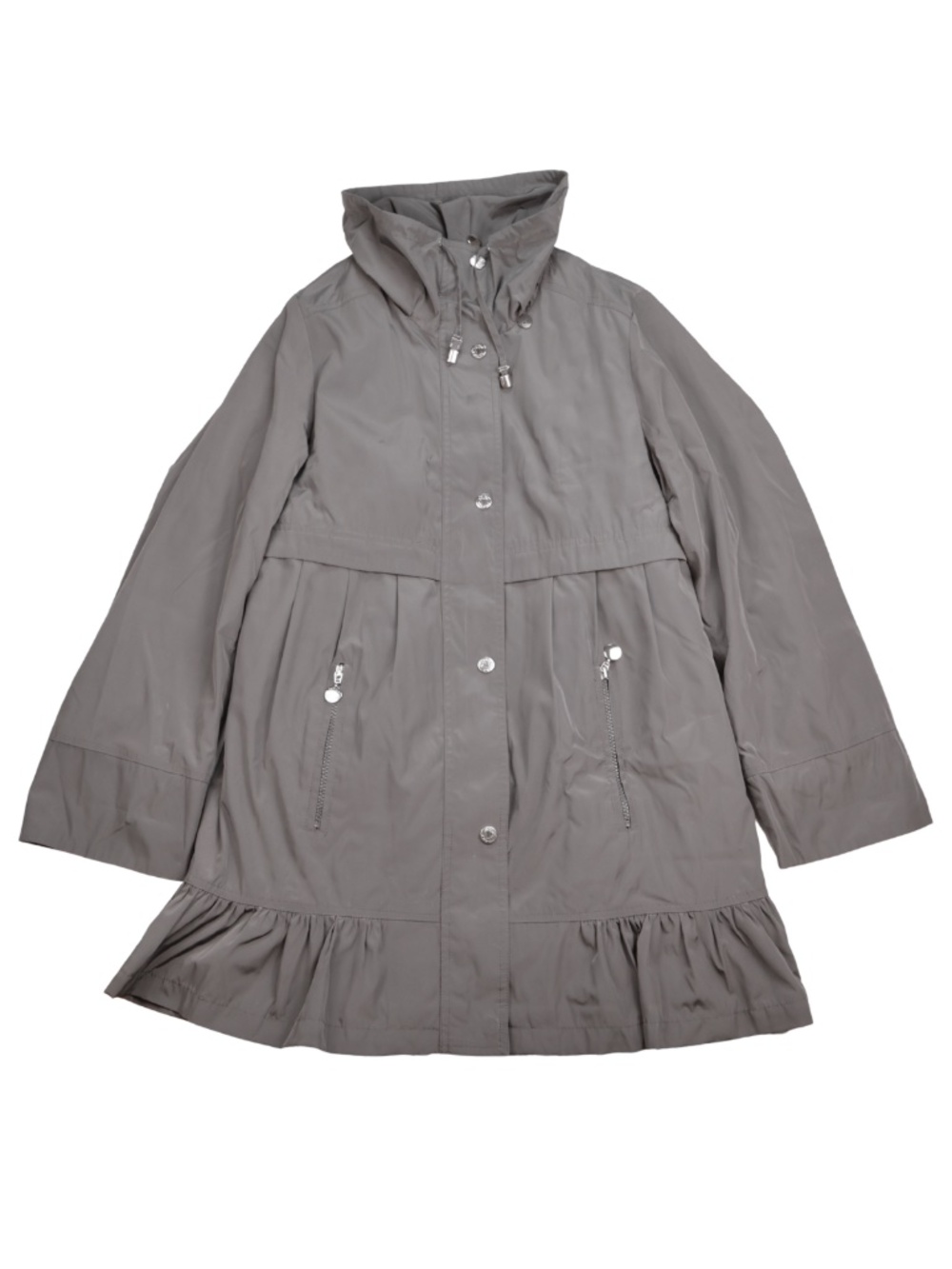 Betsey Johnson Black Raincoat Small Ruffle Hem Water Resistant Jacket